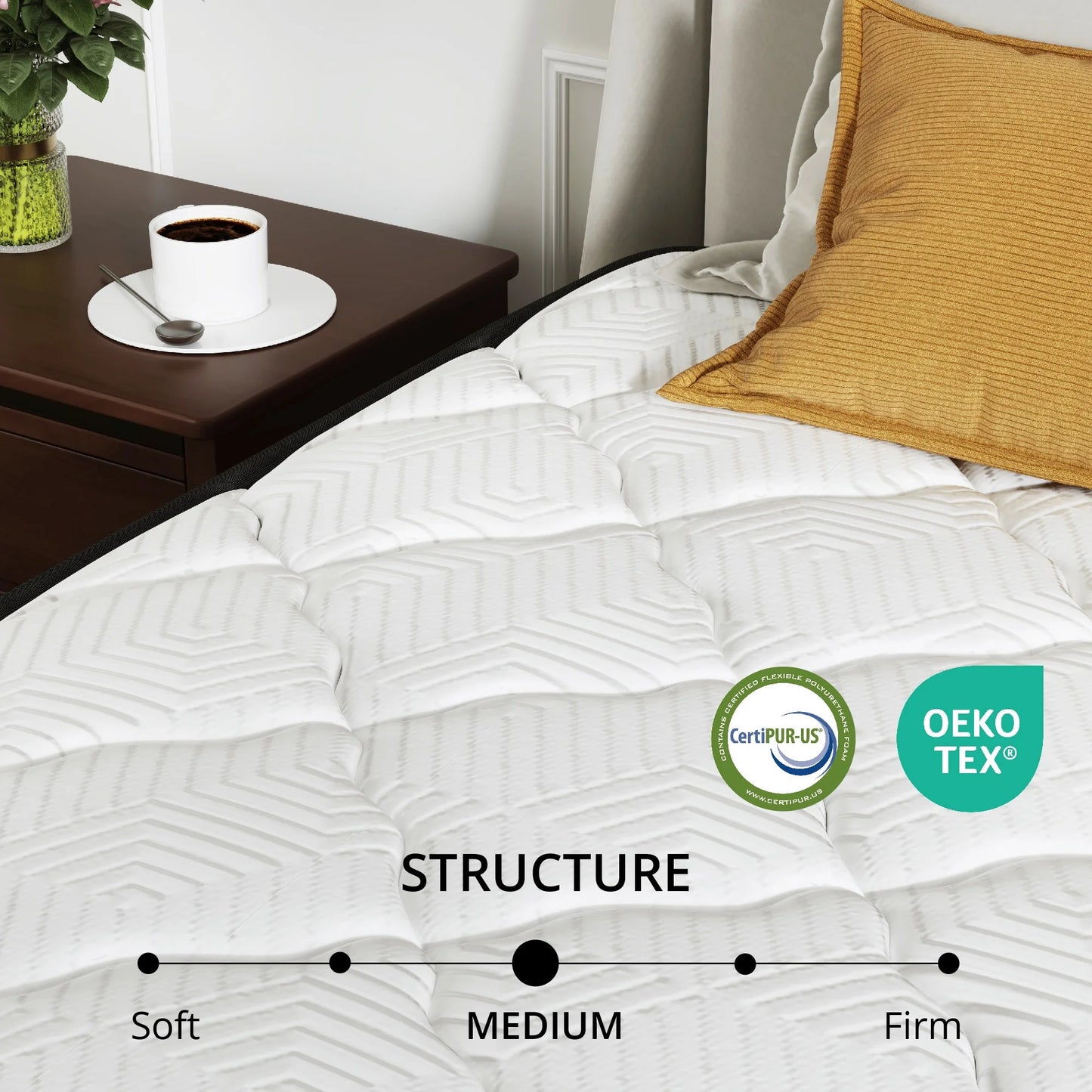Arctus 12" Twin Hybrid Mattress in a Box,Medium Firm,Individual Pocket Springs, Pressure Relief