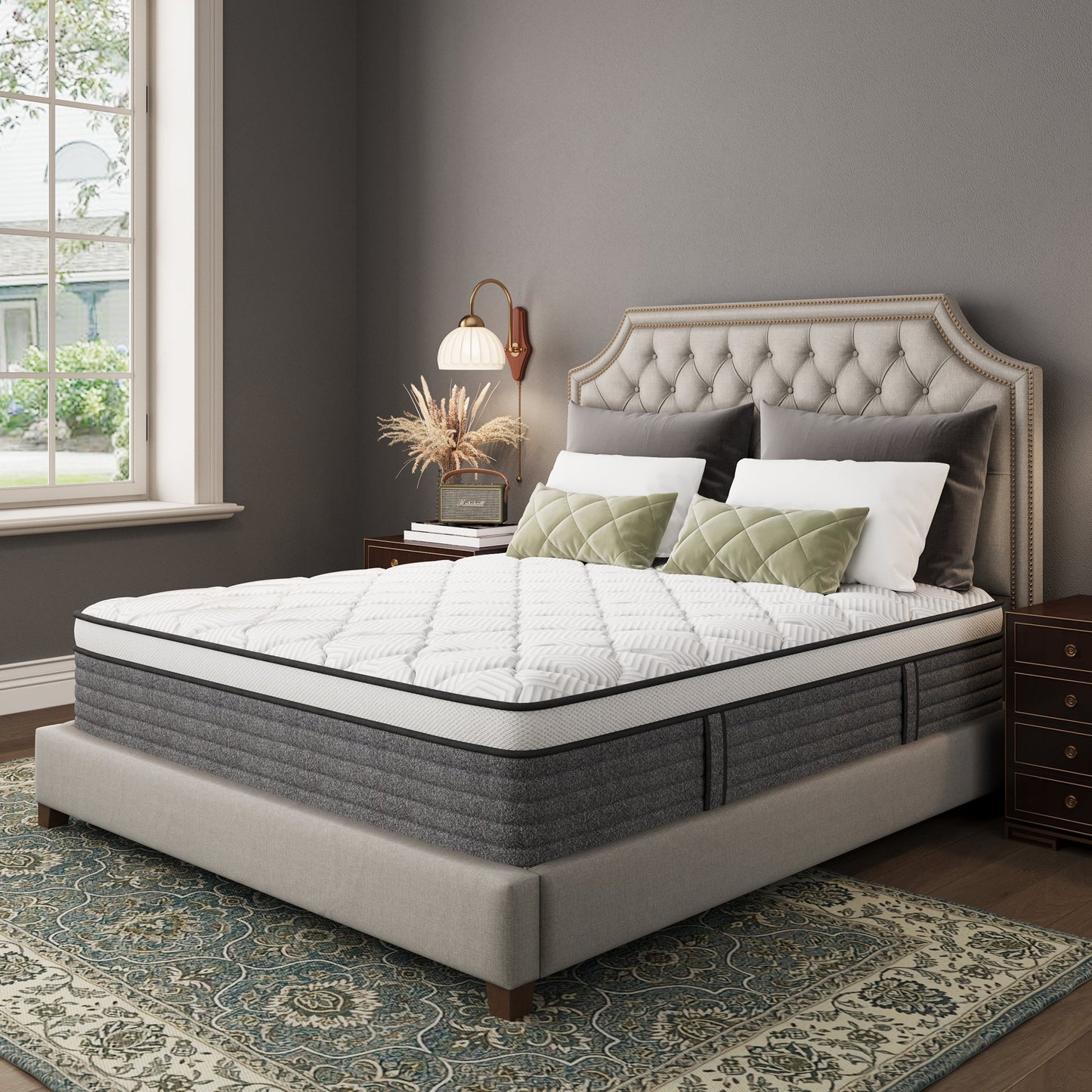 MLILY Value Hybrid 12-inch Mattress Gray-Full Size