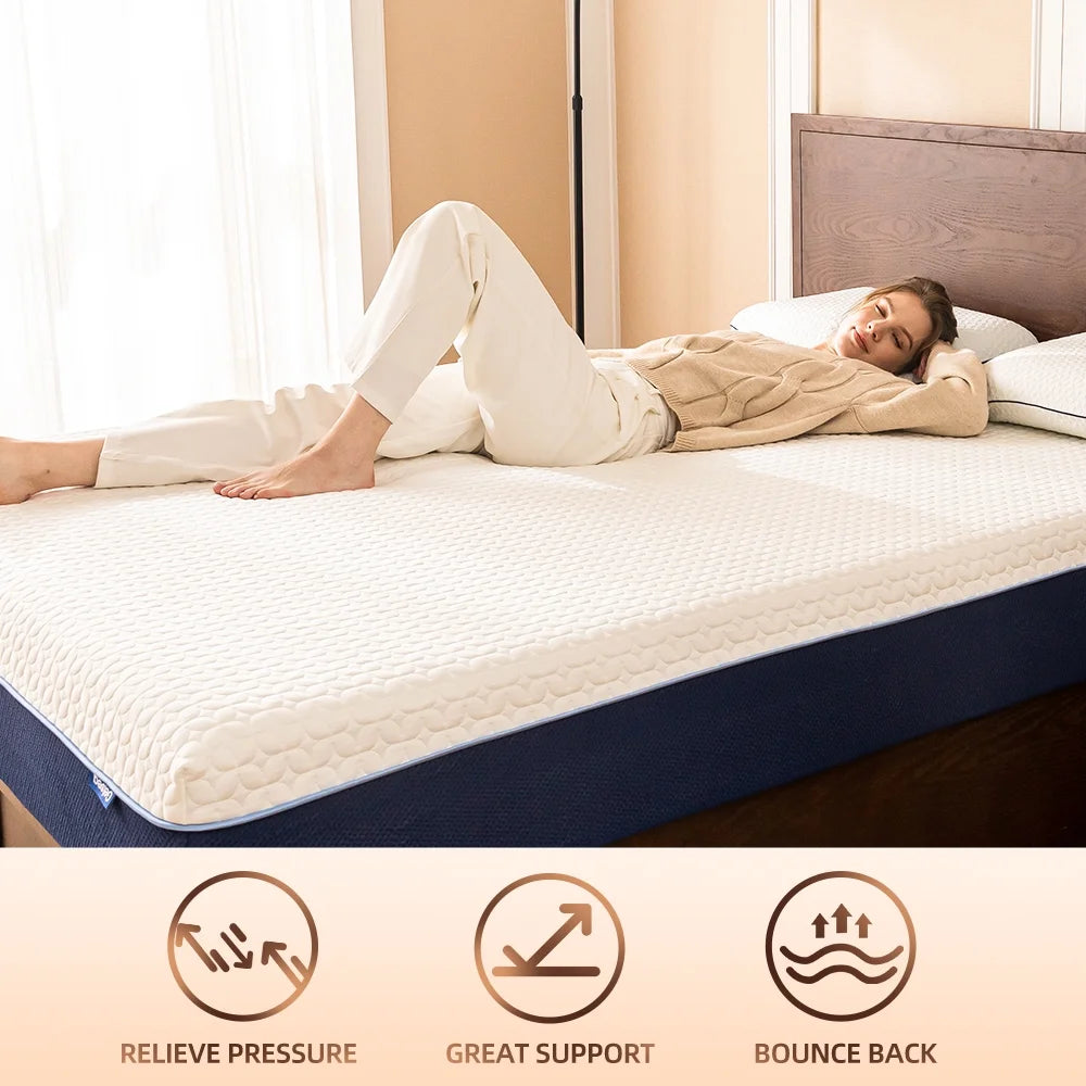 Gelsea 10" Full Cooling Gel Memory Foam Mattress in a Box, Medium Firm, Graphite-Infused & Fiberglass-Free, CertiPUR-US Certified
