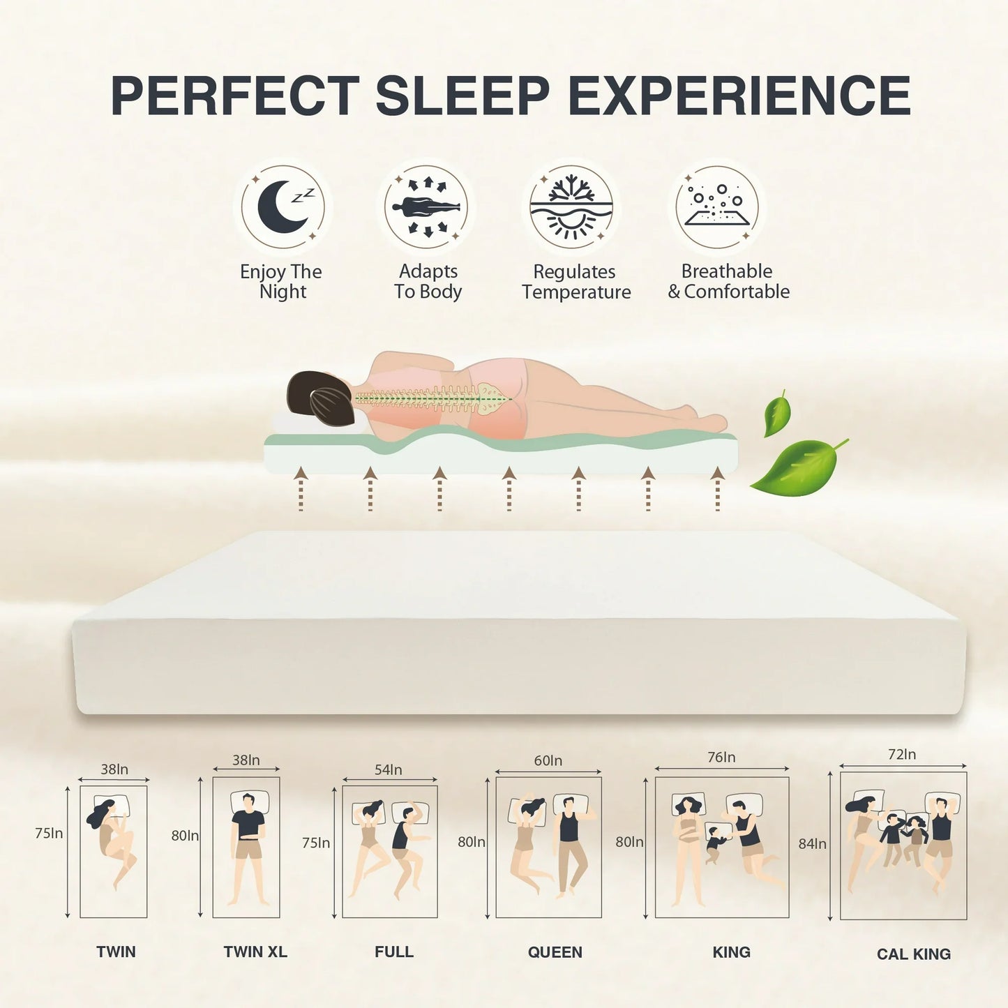 Arctus King Mattress, 6 inch Memory Foam Mattress in a box, Medium Firm