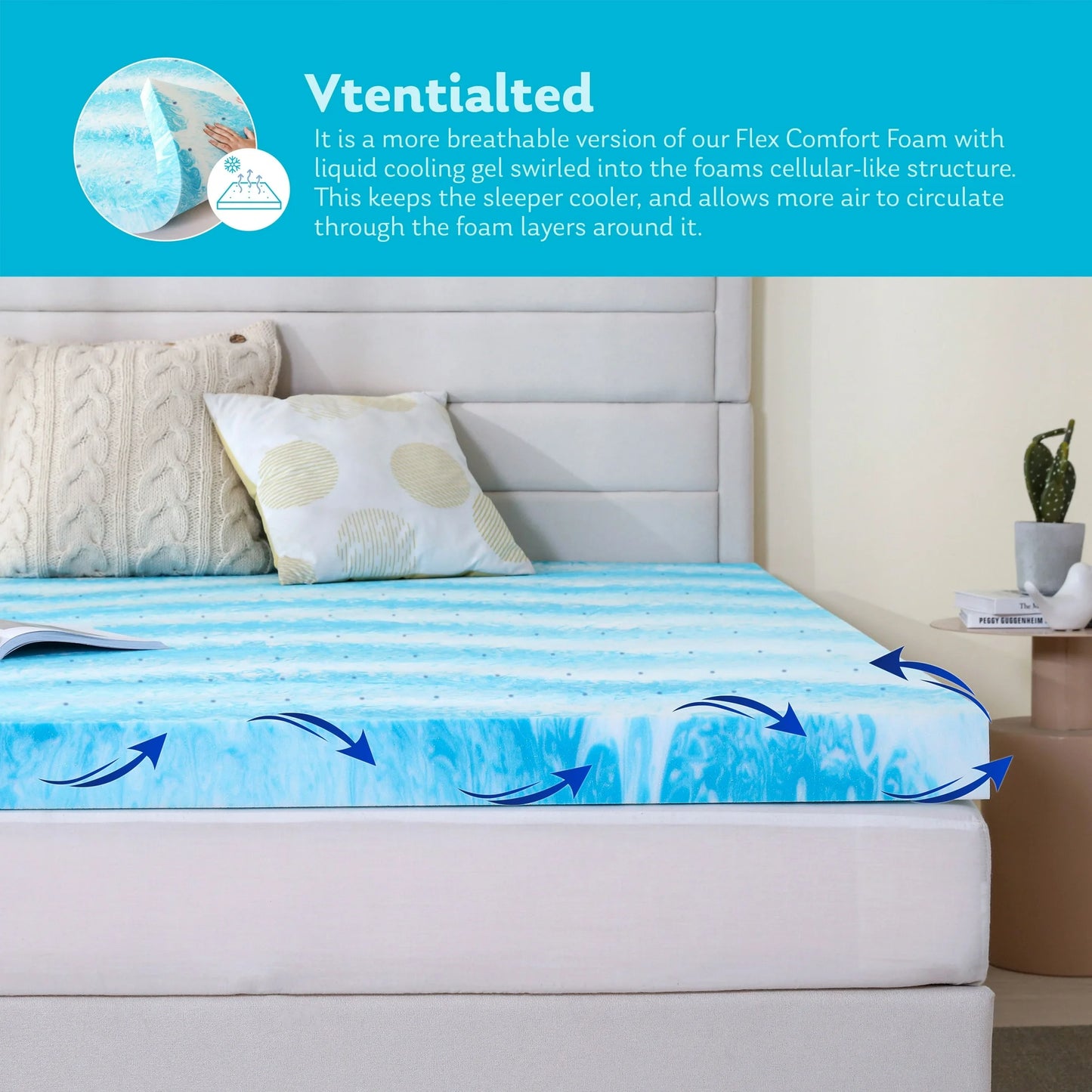 Arctus 4 Inch Gel Memory Foam Mattress Topper, King
