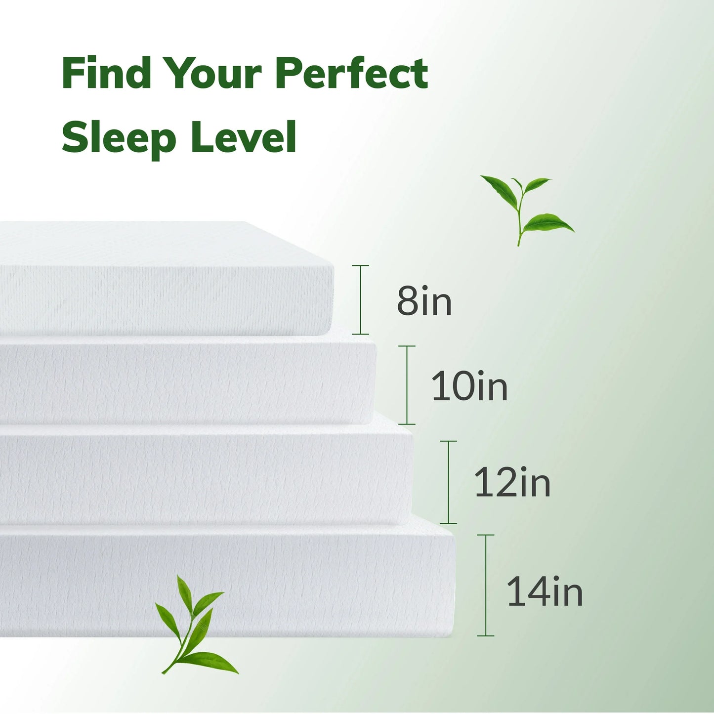 MLILY Elysian 12 inch Hybrid Mattress, Queen Size Memory Foam Mattress, Pocket Spring