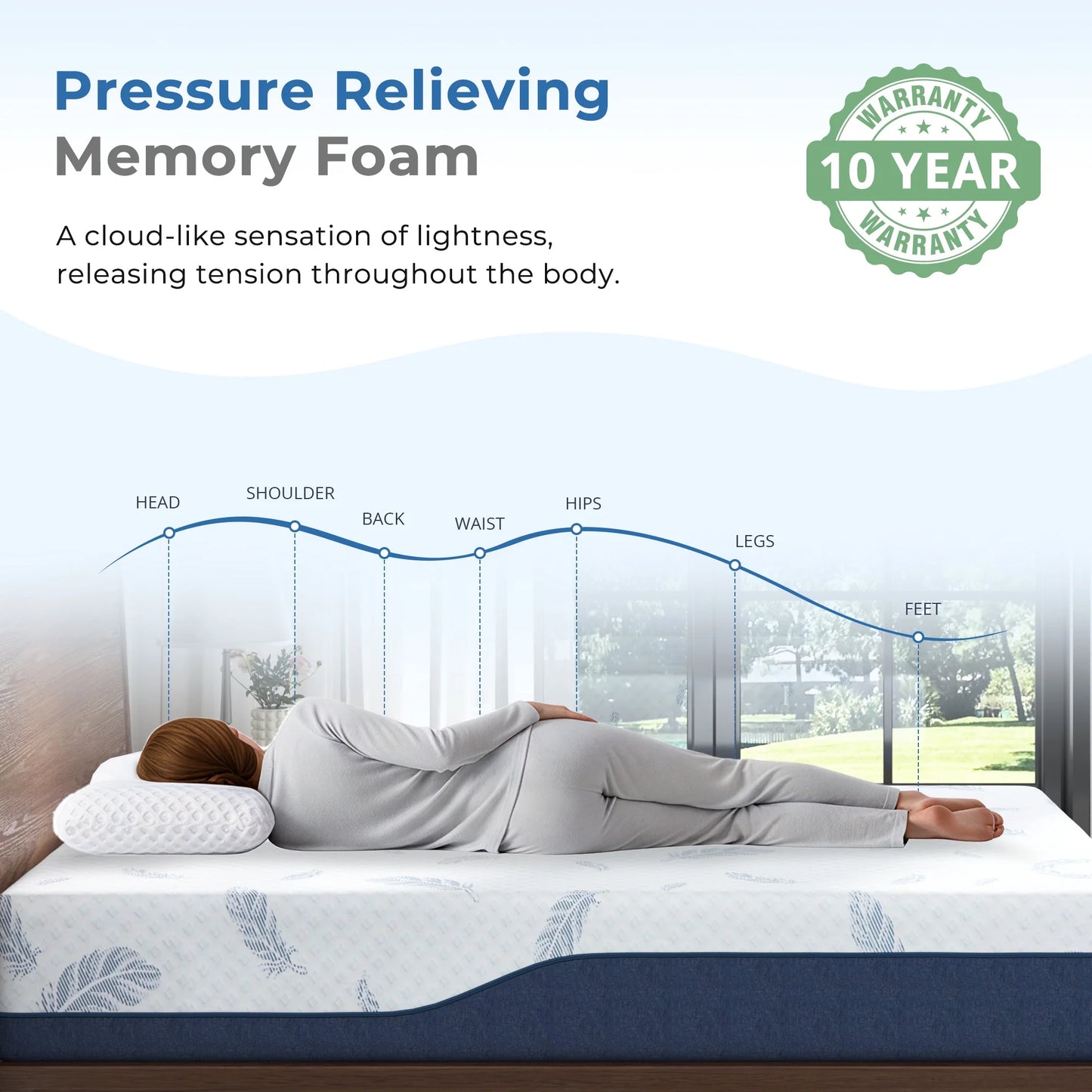 Arctus King Size 12 Inch Plush Memory Foam Mattress in a Box with Gel Layer & Removable Fiberglass Free Cover, Deep Pressure Relief, Motion Isolation, CertiPUR-US Certified