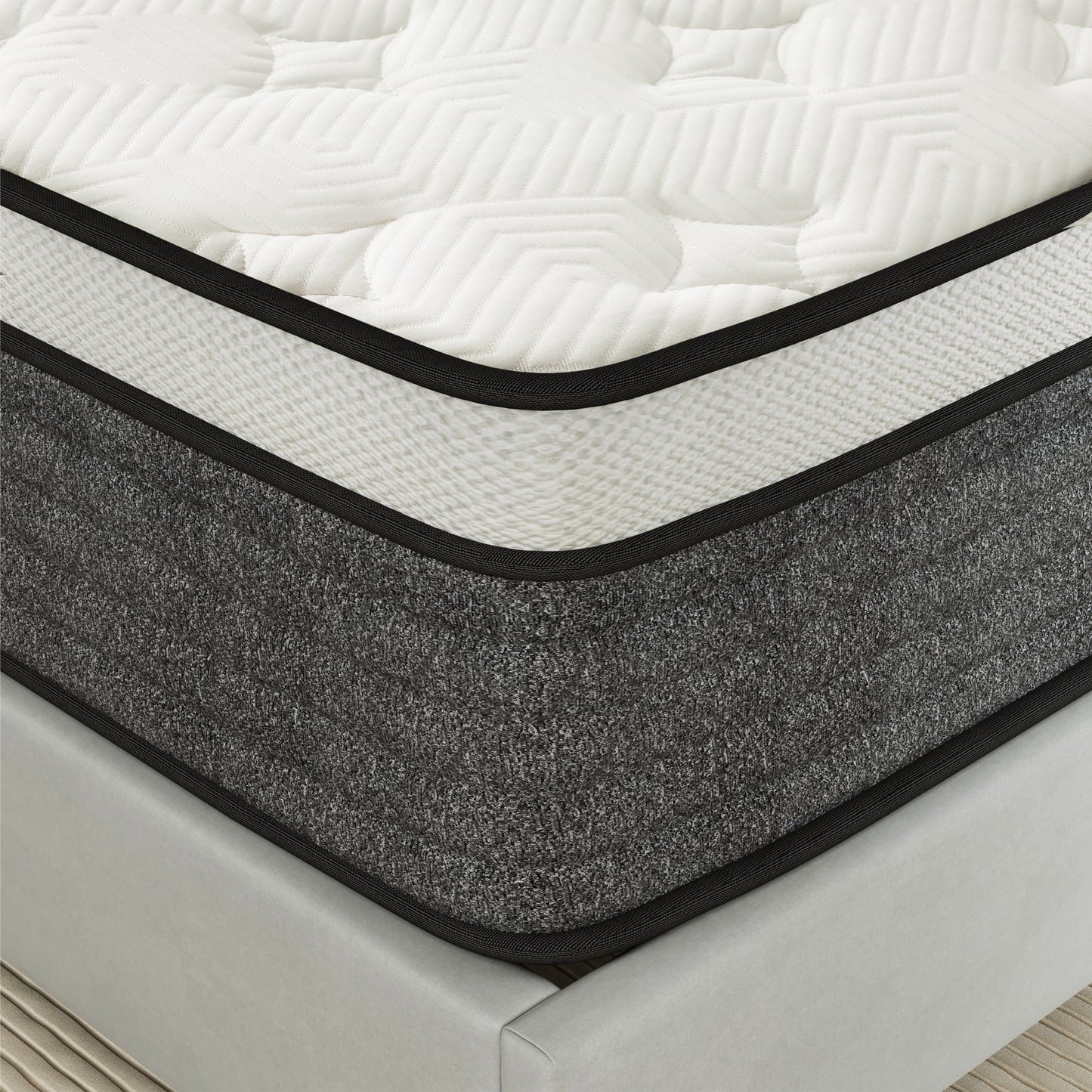 Arctus 10" Queen Hybrid Mattress in a Box,Medium Firm,Individual Pocketed Coils, Pressure Relief