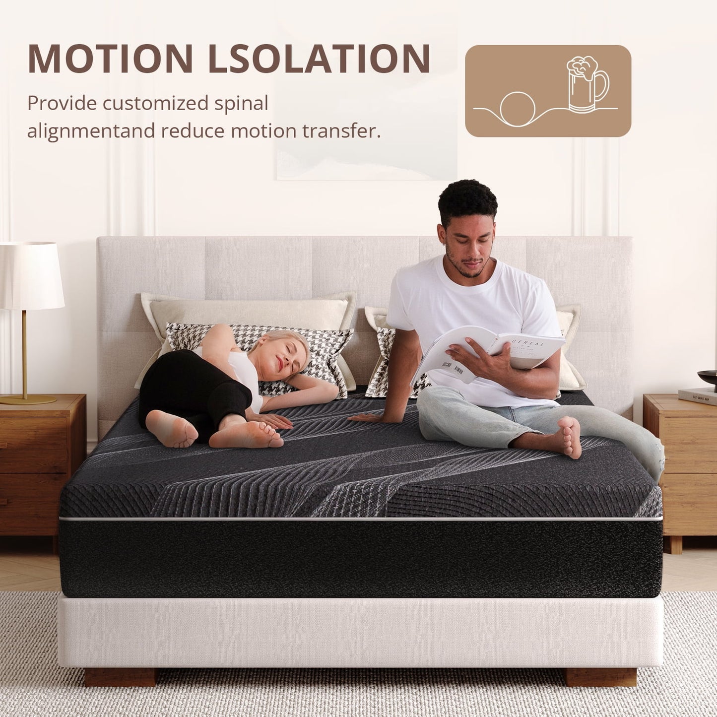 TechForma 10 inch Gel Memory Foam Mattress, California King Mattress for Cool Sleep, Medium