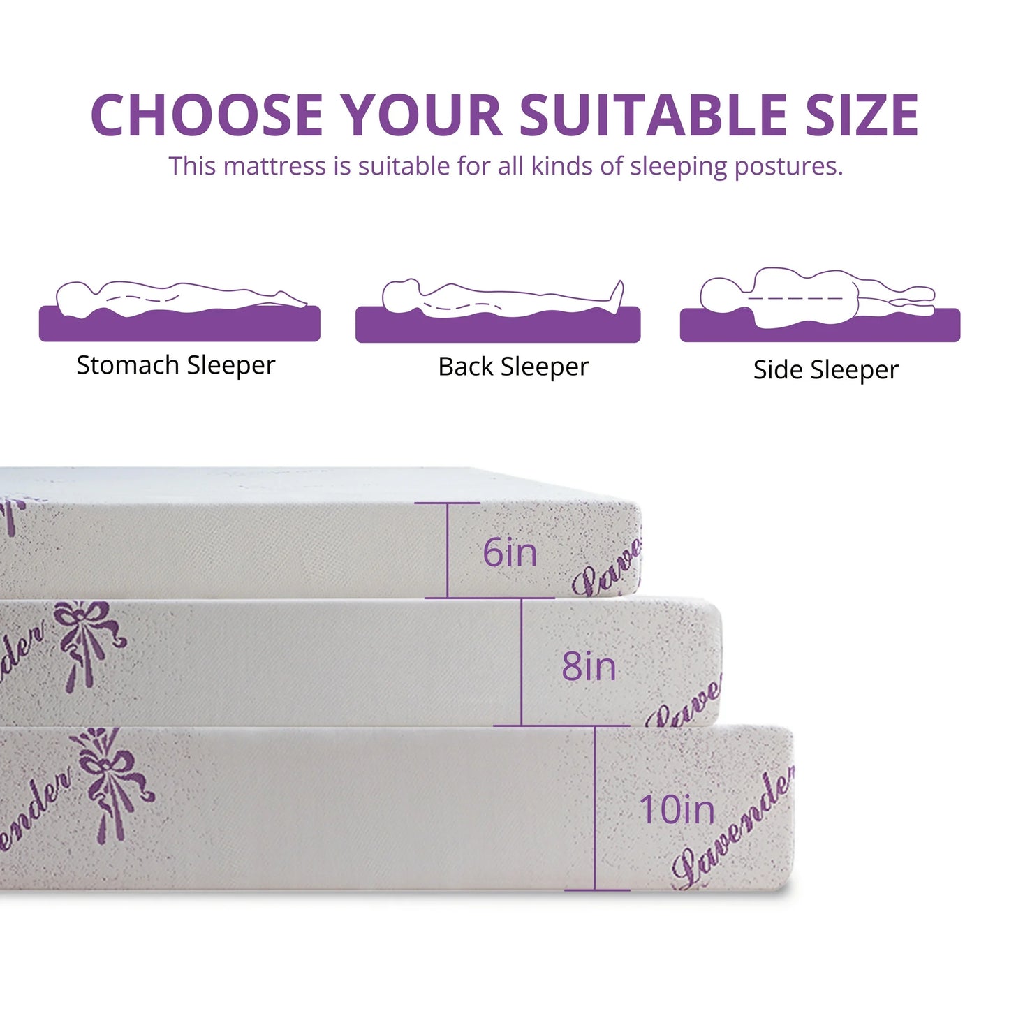 Arctus King Mattress, 8 inch Memory Foam Mattress in a Box, Medium