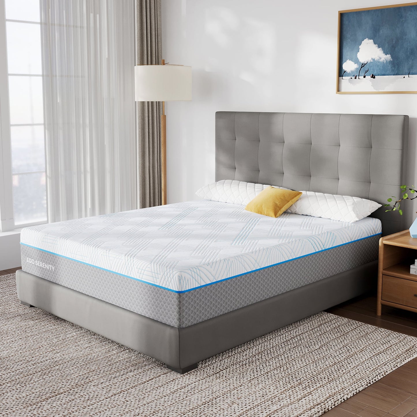 MLILY Ego Serenity King Mattress, 12" Gel Memory Foam Mattress in a Box, Medium