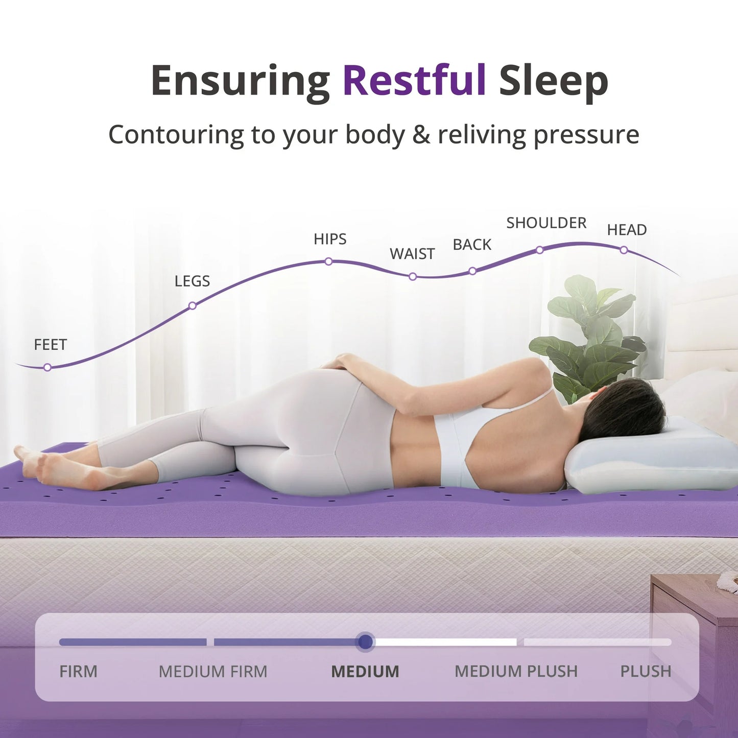 EGOHOME 4 inch Twin Mattress Topper, Memory Foam Pad with Lavender Gel