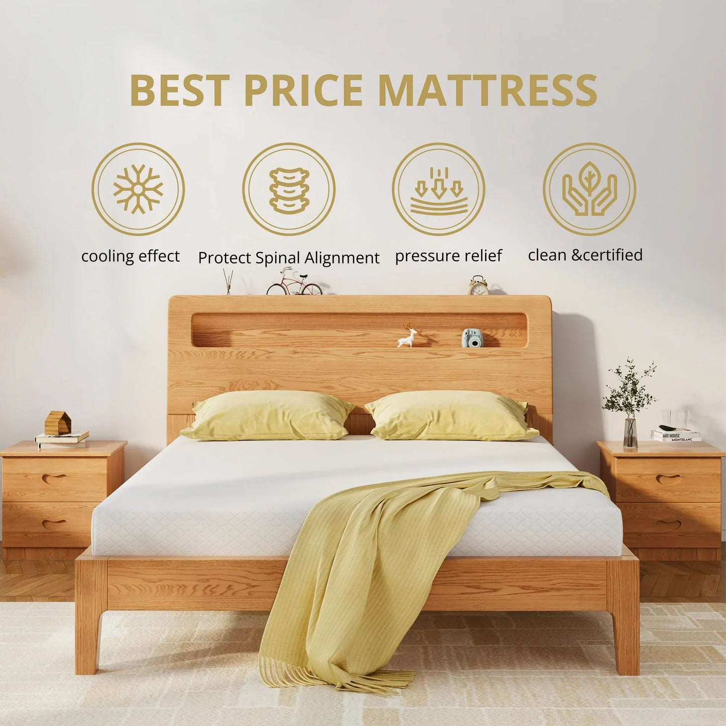 Arctus Queen Mattress, 6 inch Gel Memory Foam Mattress in a Box, Medium