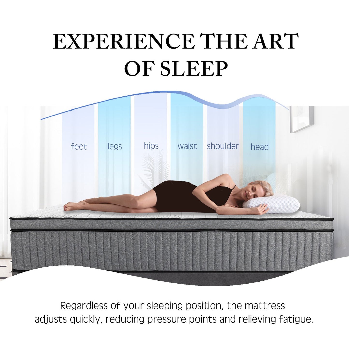 EGOHOME Sleep 12 inch Twin Hybrid Mattress in a Box, Cooling Gel Infused Memory Foam, Pocket Spring
