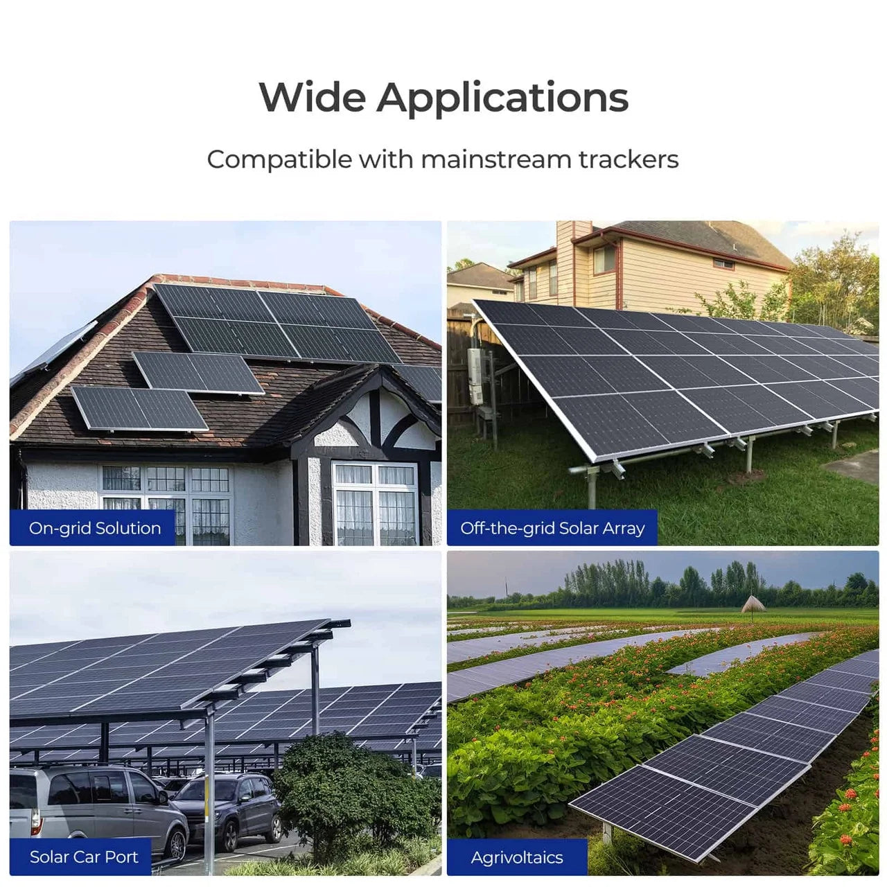 Renogy Bifacial 2pcs 550 Watt Solar Panels 12/24 Volt Monocrystalline PV Power Charger On/Off-Grid 1100W Supplies for Rooftop Charging Station Farm Yacht and Other Off-Grid Applications