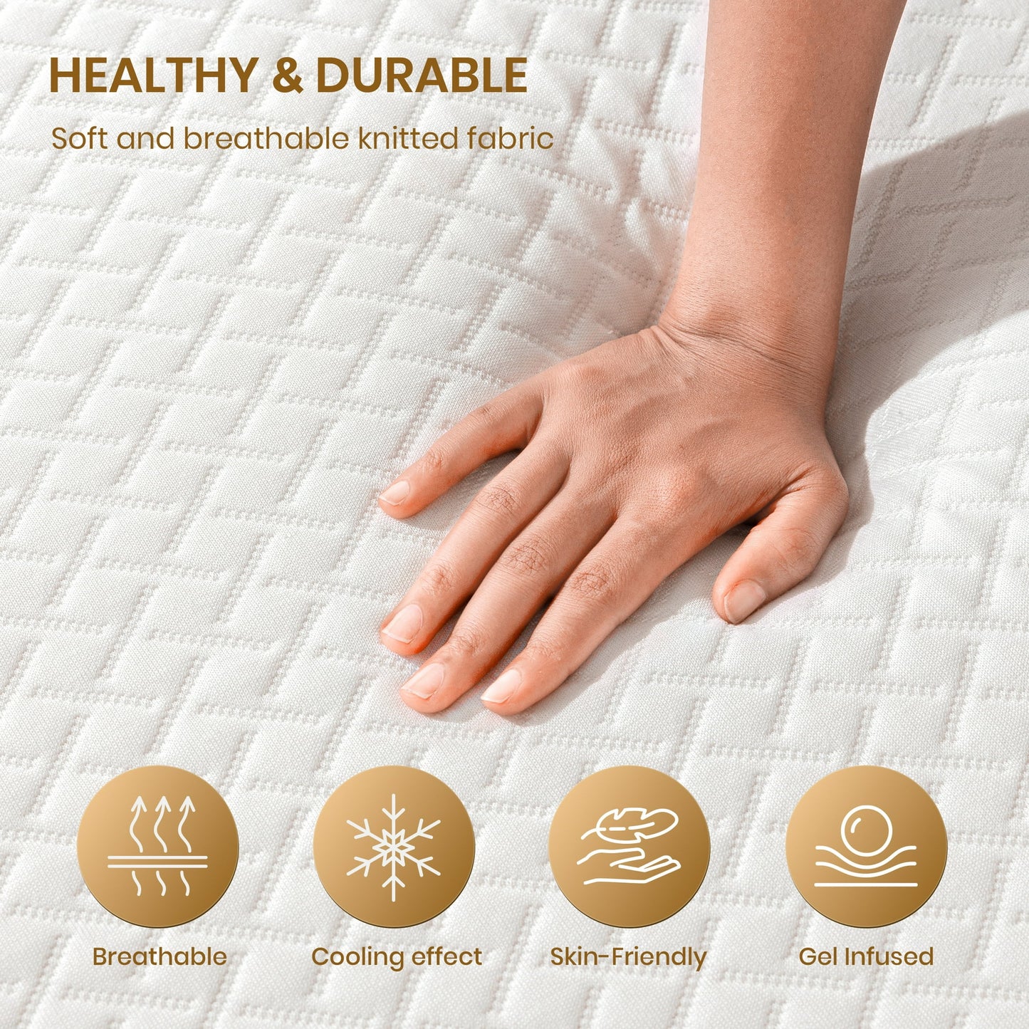 Subfun 10" Twin Gel Memory Foam Mattress, CertiPUR-US Certified, Orthopedic Support for Back Pain, Cooling Tech, Medium Firm