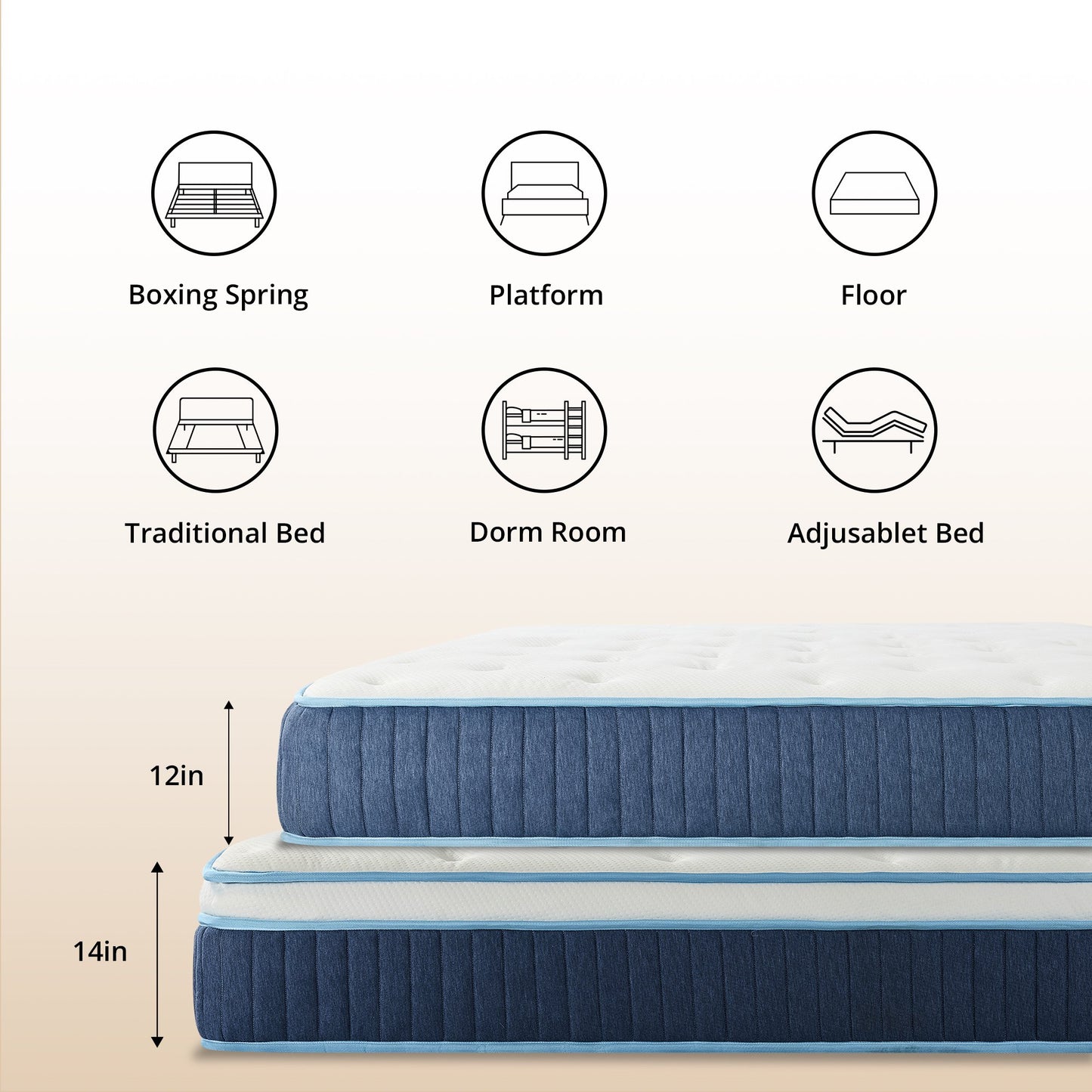 MLILY Liquid Gel Hybrid 10-inch Mattress-Twin Size