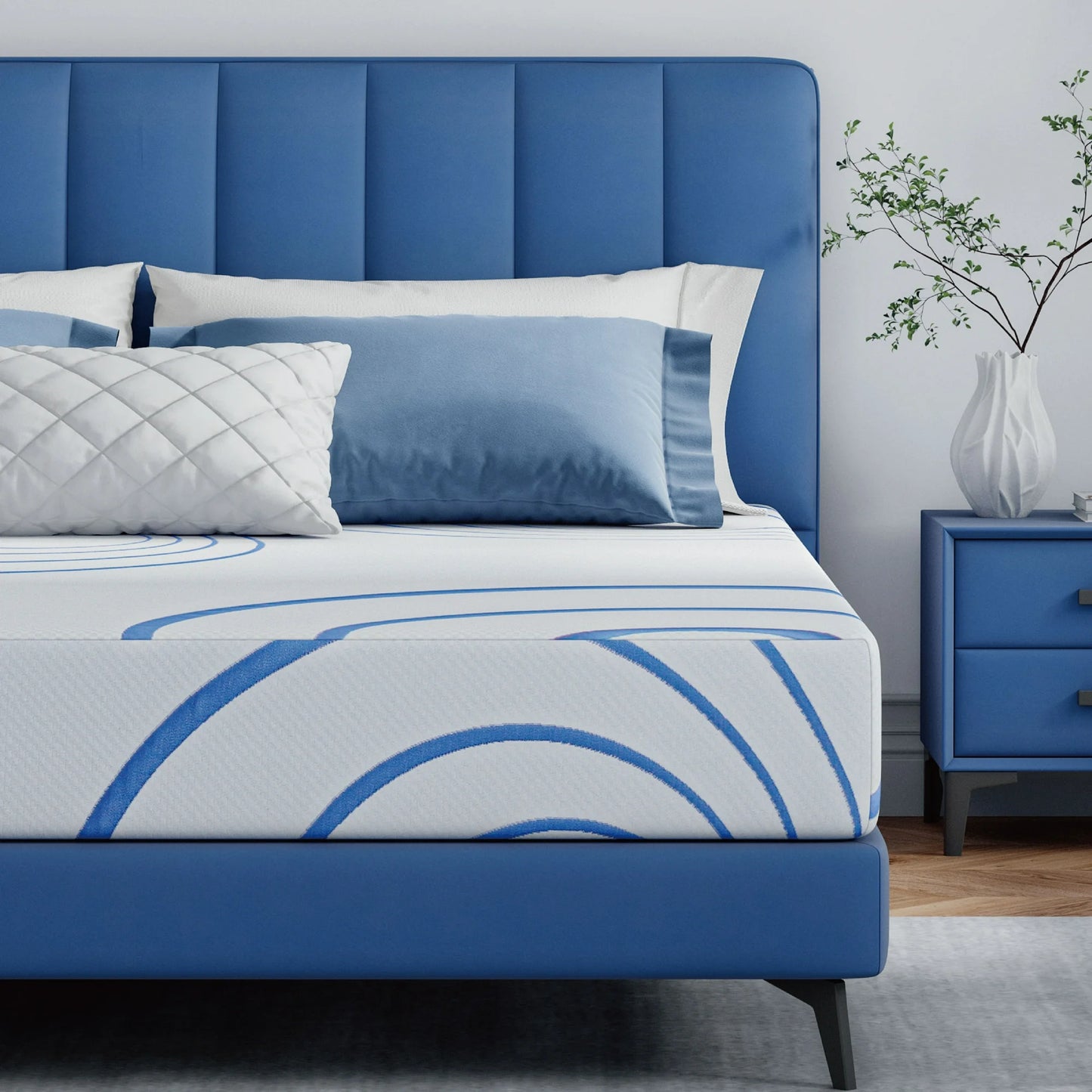 EGOHOME Charcoal 8" Gel Memory Foam Mattress,California King Mattress in a Box，Medium