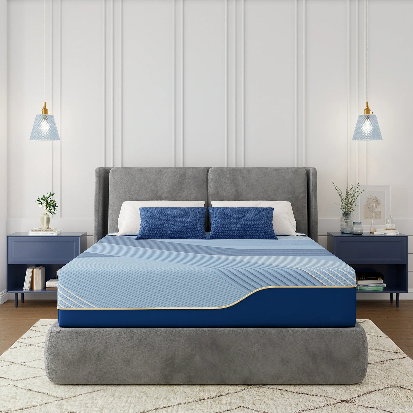 Arctus 14" Copper Gel Memory Foam Mattress, King Size, Springless, Medium Firm, in a box