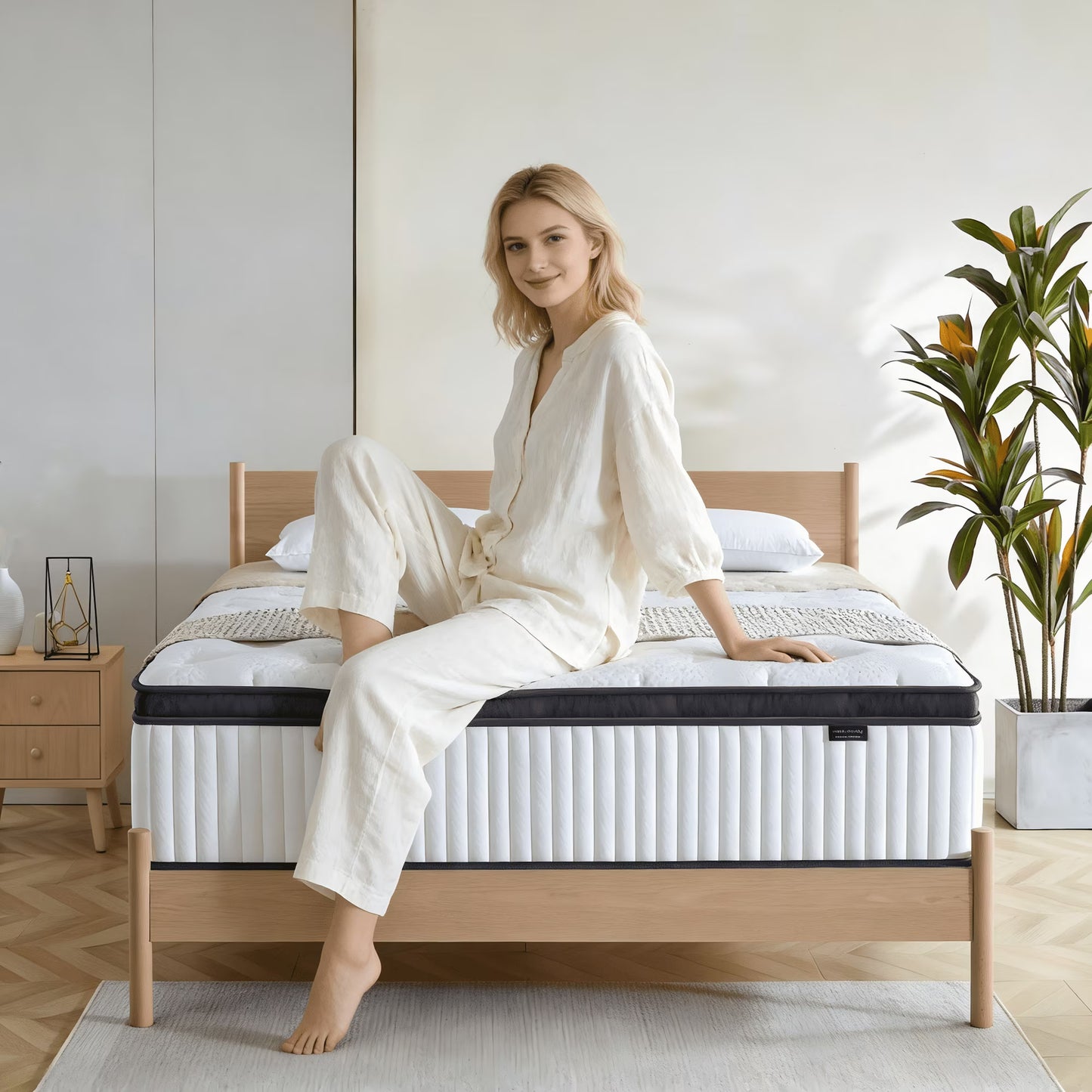 Giovanly 12 inch Full Hybrid Mattress, Medium Firm Mattresses with Cooling Gel Memory Foam & Individually Pocket Coils, Motion Isolation & Zoned Support, CertiPUR-US Certified