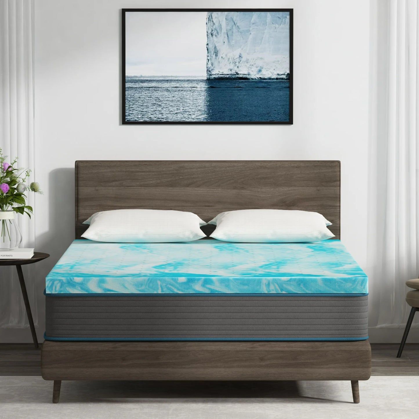 EGOHOME 2 inch Memory Foam Mattress Topper, Full Mattress Topper, Cooling