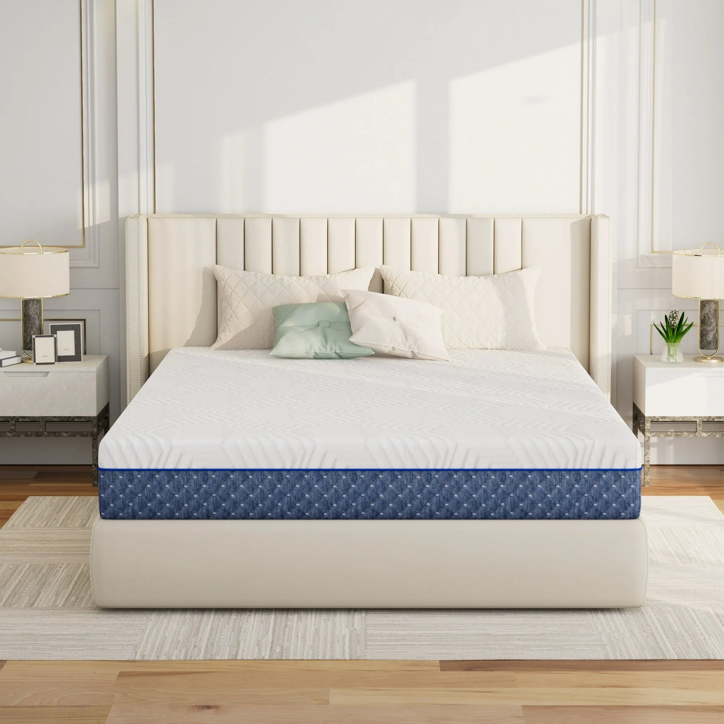 Queen Size Mattress, TechForma 10 Inch Gel Memory Foam Mattress for Cool Night & Pressure Relief, Firm Plush Feel with Motion Isolating