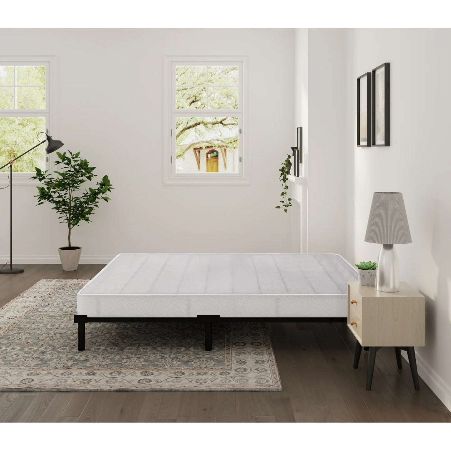 Arctus 7.5" King Box Spring, Metal Mattress Foundation, Fabric Cover Included, Easy Assembly