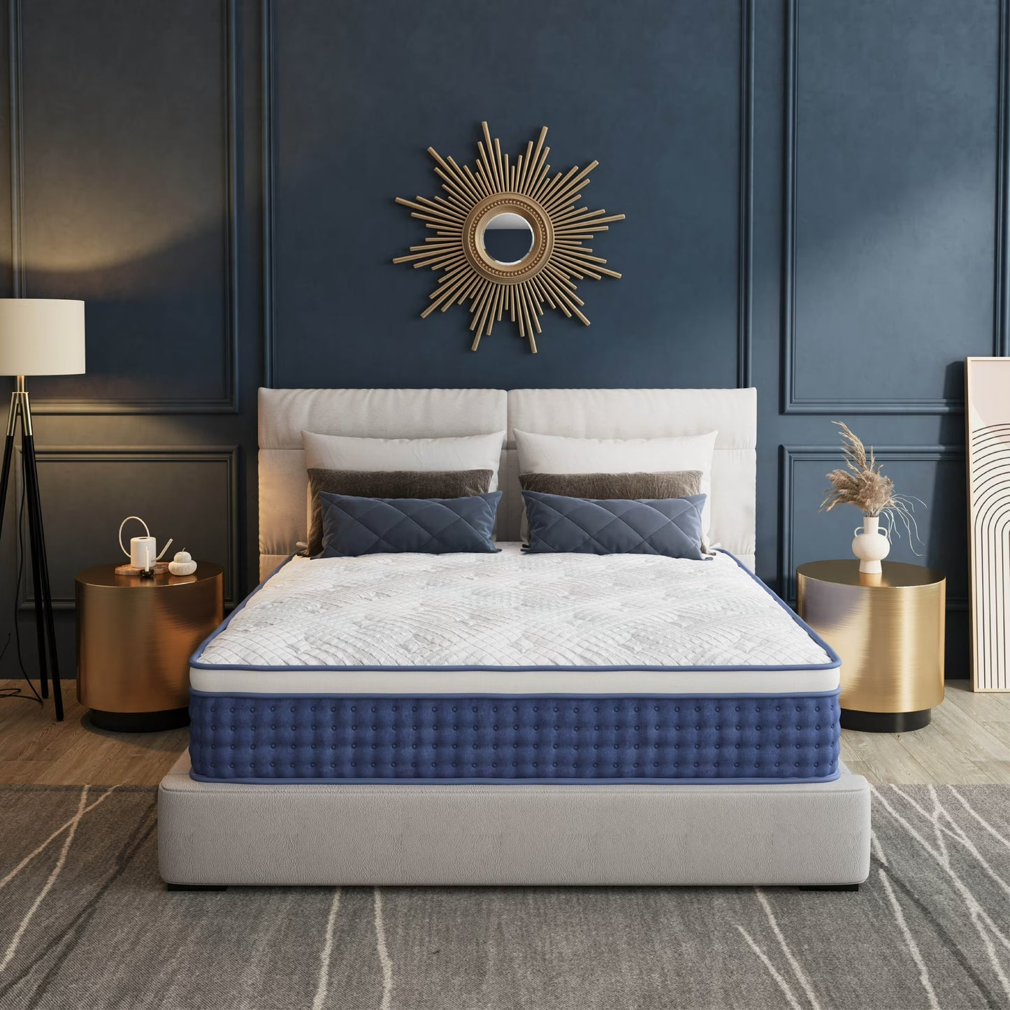 EGOHOME 10 inch Full Hybrid Mattress, Pocketed Springs, Medium, Pressure Relief, Reinforced Edge, Mattress in a Box