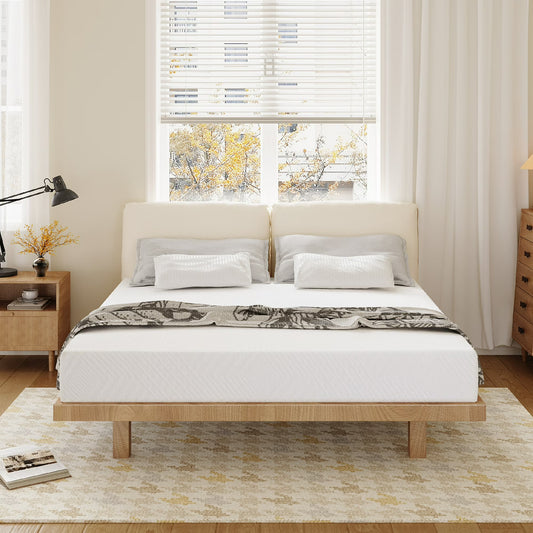 MLILY Ego White 10 inch Memory Foam Mattress, Cal King Size Mattress in a Box, Medium Firm
