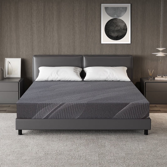 TechForma Queen Mattress, 10 inch Gel Memory Foam Mattress for Pressure Relief, Medium