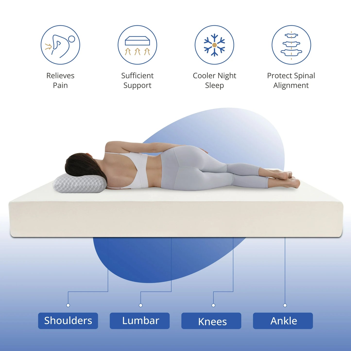 Arctus 10 inch Memory Foam Mattress, Twin Size Mattress in a Box, Medium Firm