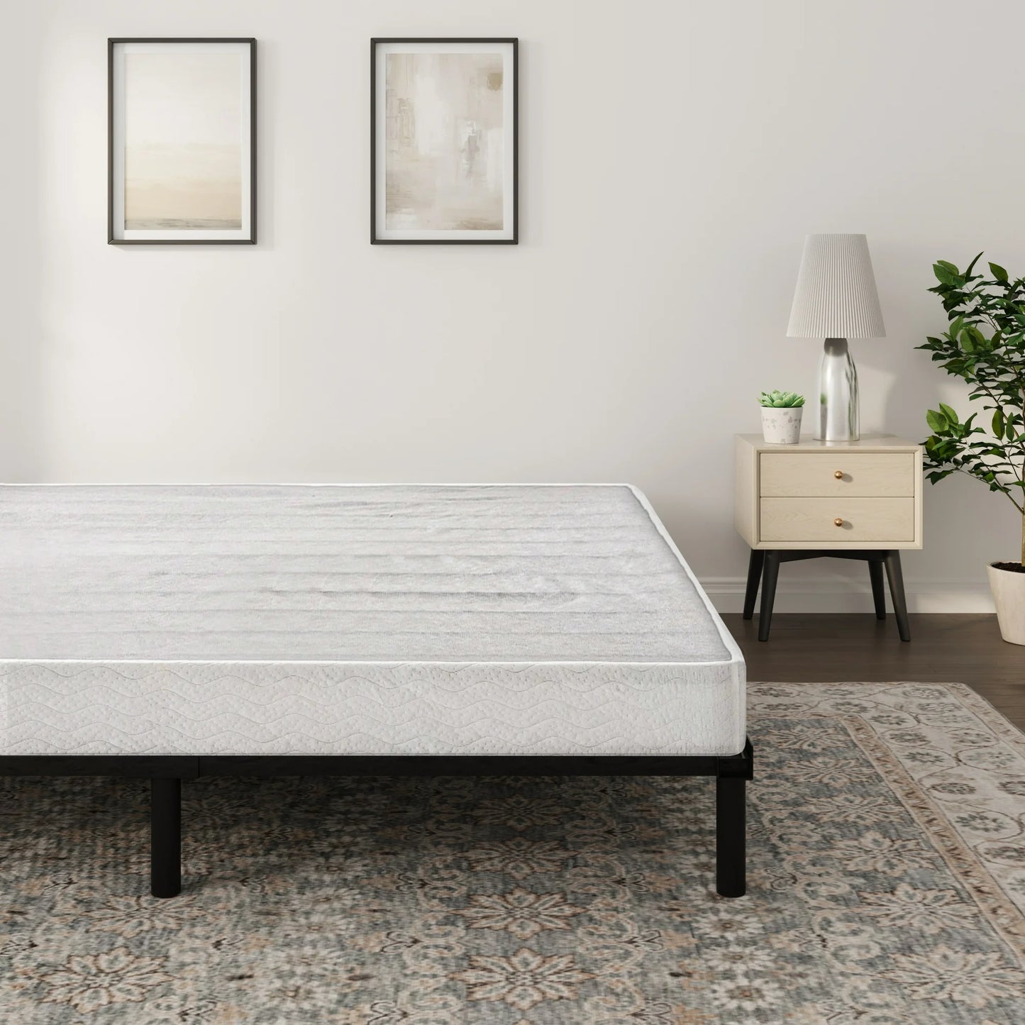 Arctus 7.5" King Box Spring, Metal Mattress Foundation, Fabric Cover Included, Easy Assembly