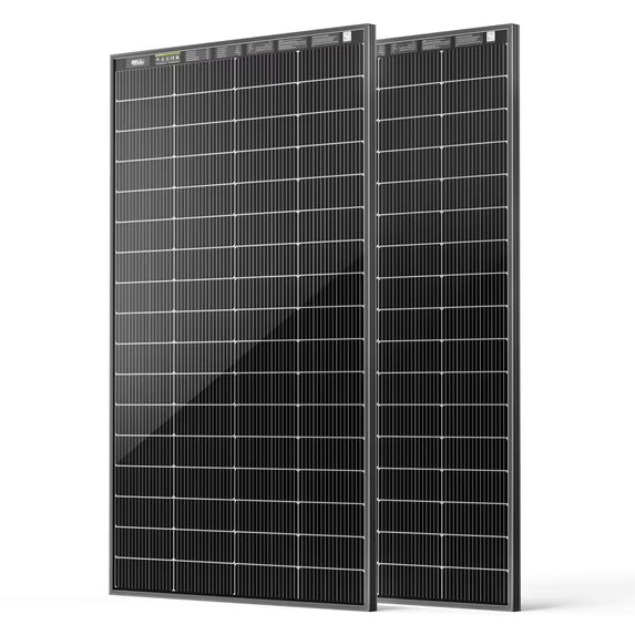 HQST N-Type 16BB 200 Watt Bifacial Solar Panel 2Pack, with 25% Efficiency, Grade A+ Cells, IP65 Rating for RV, Trailer, Marine, Home Rooftop, Farm, Off Grid
