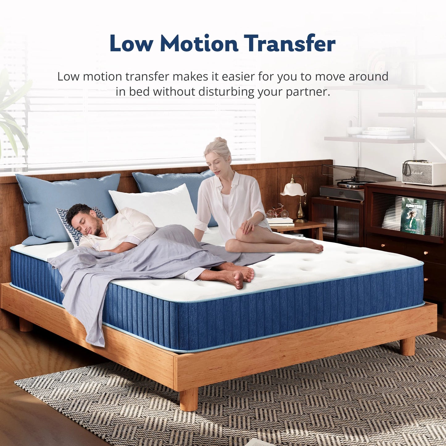 TechForma King Hybrid Mattress, Zoned Pocket Springs & High-Density Foam, Medium Support, Breathable and Flame-Retardant Fabric, Ideal for Couples, Seniors & Combination Sleepers