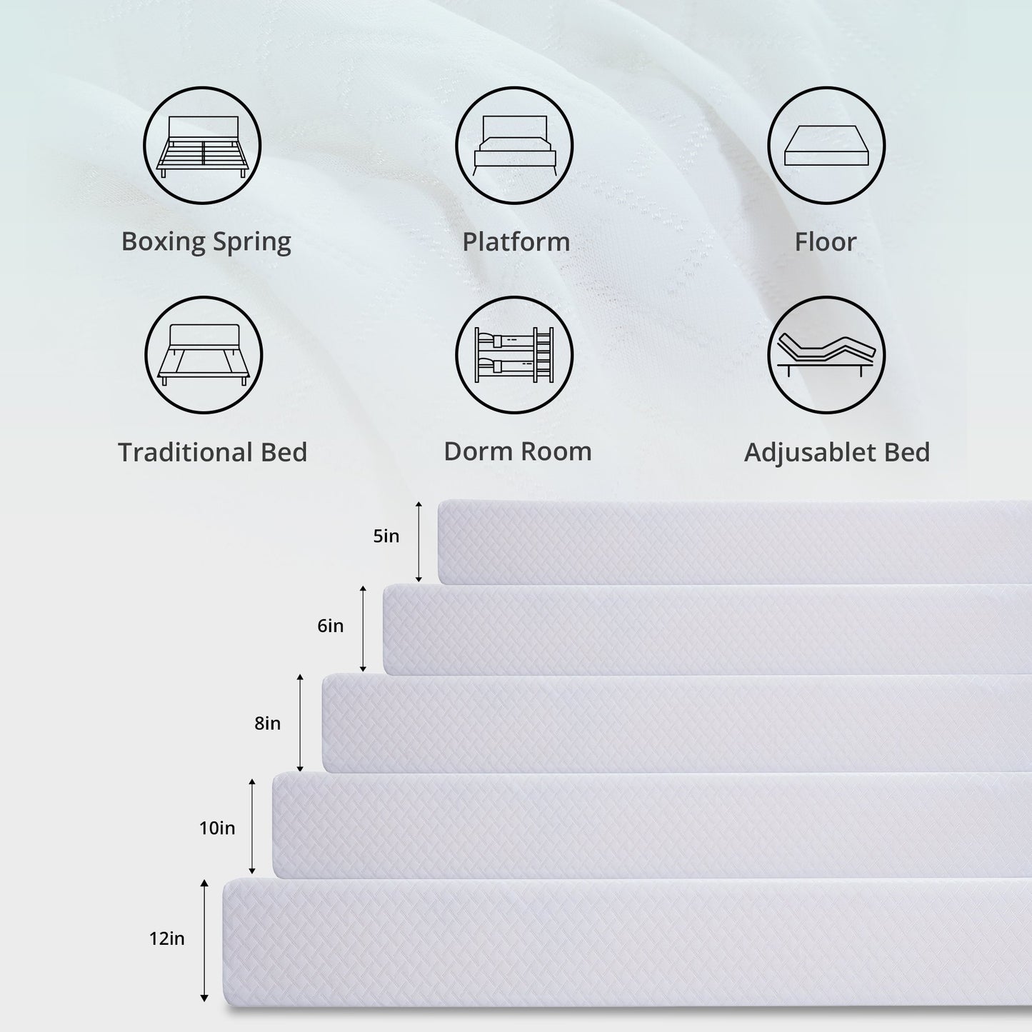 MLILY GT Mattress Memory Foam 5-inch Mattress-Full Size