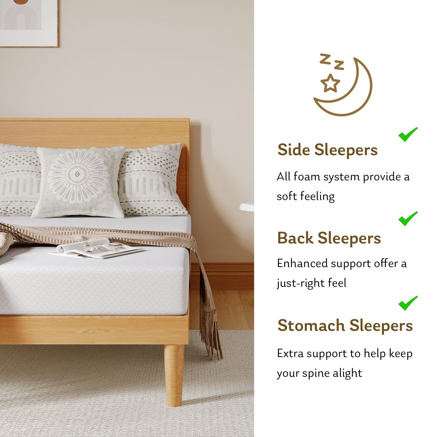 EGOHOME Ego Snoova 5 inch Full Size Mattress, Cooling Gel Memory Foam Mattress in a Box, Medium