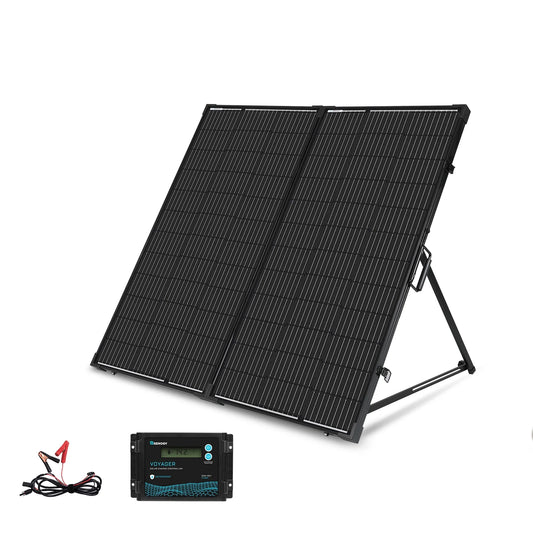 200 Watt 12 Volt Solar Panel Kit, Foldable Solar Charger with Ajustable Kickstand, Waterproof 20A Charger Controller, Perfect for RV, Off Grid System