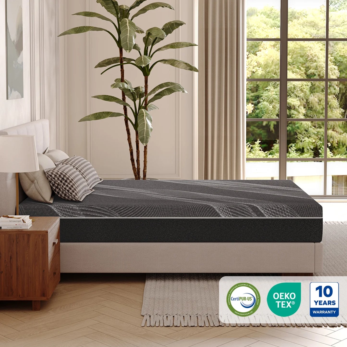 TechForma Full Mattress 10 inch Gel Memory Foam Mattress, Pressure Relief, Medium