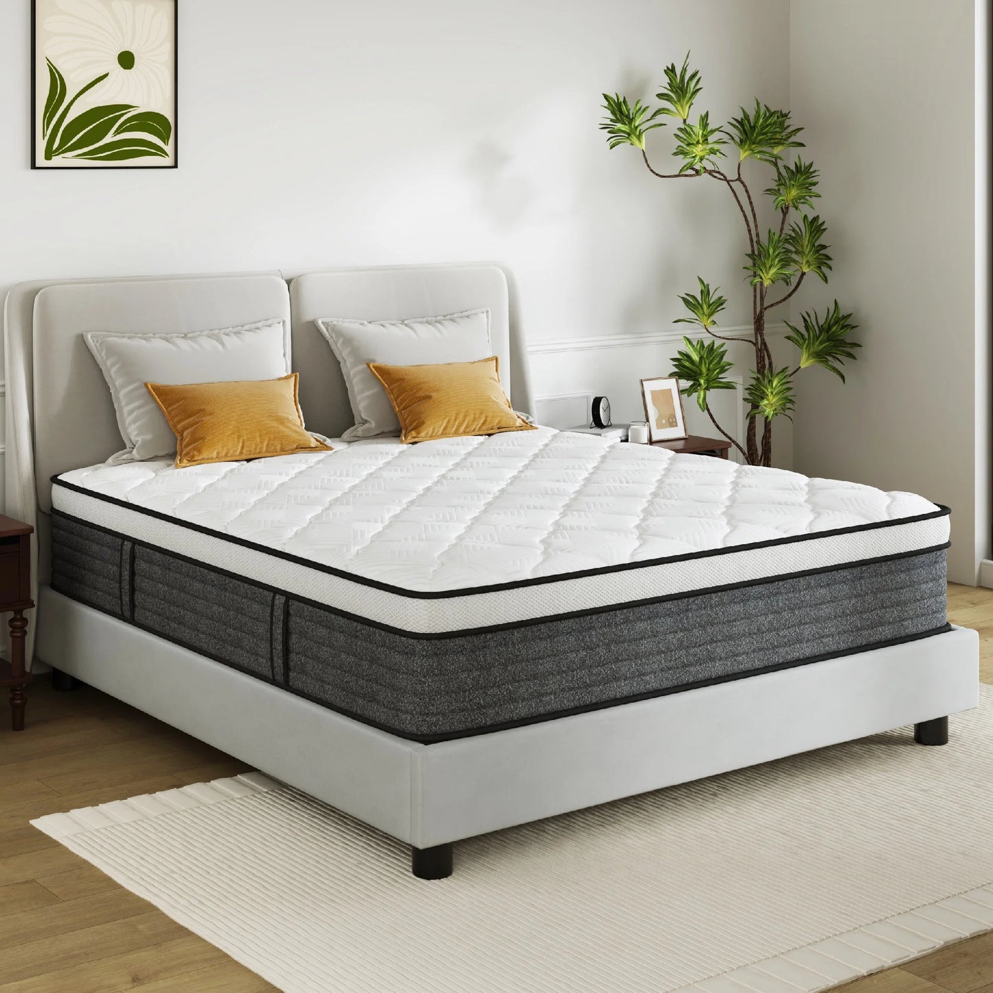 Arctus 14" Medium Firm Hybrid Mattress,Queen Size,Pocket Springs and Pressure Relief Design,in a box