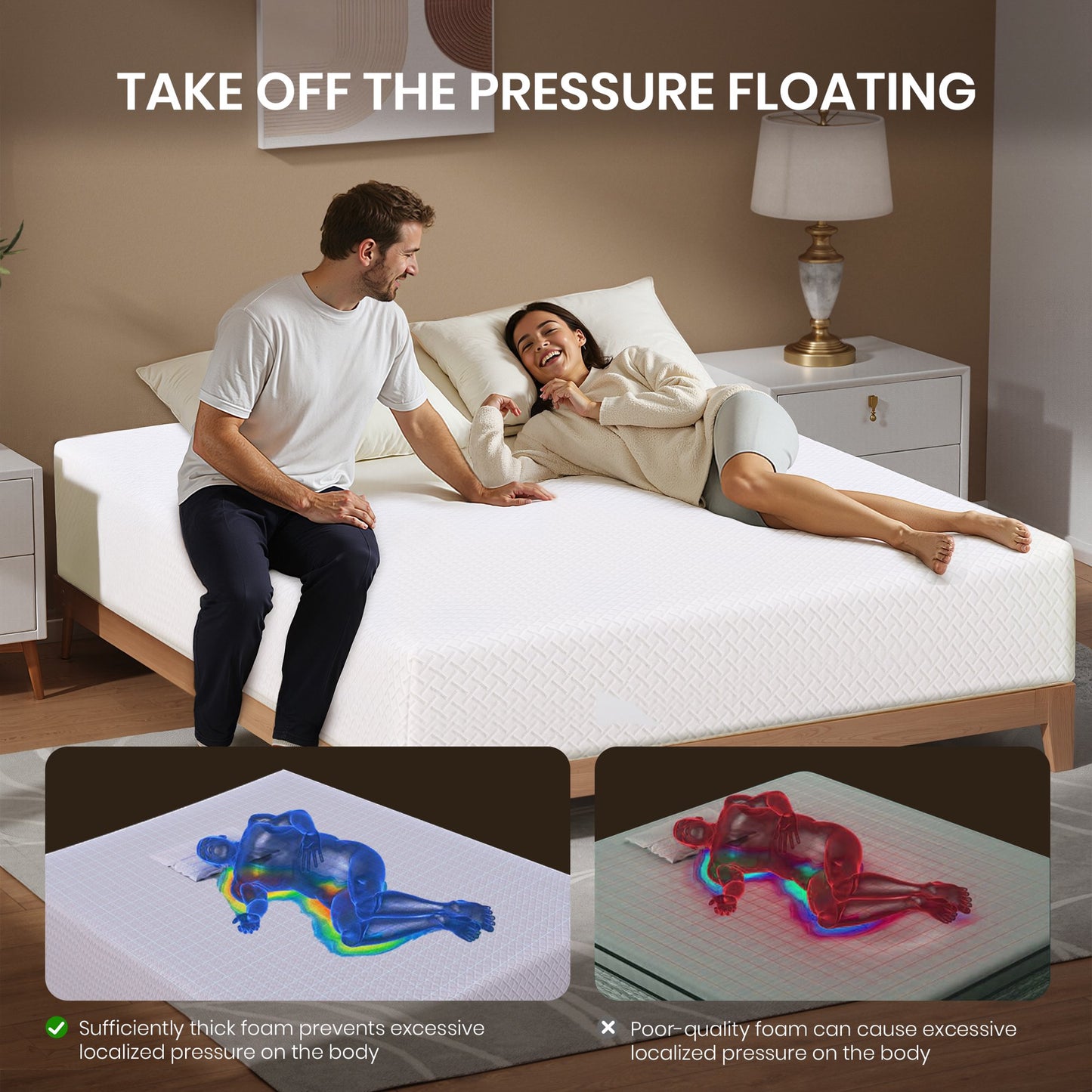 Subfun 10" Twin Gel Memory Foam Mattress, CertiPUR-US Certified, Orthopedic Support for Back Pain, Cooling Tech, Medium Firm