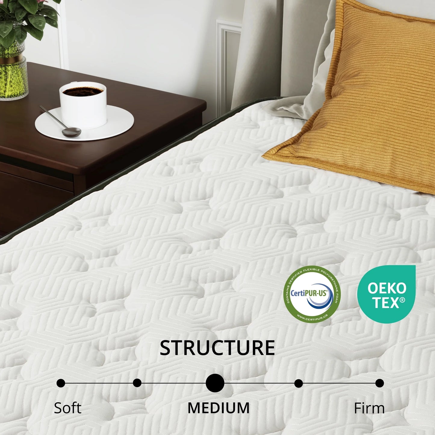 Arctus 10" Queen Hybrid Mattress in a Box,Medium Firm,Individual Pocketed Coils, Pressure Relief