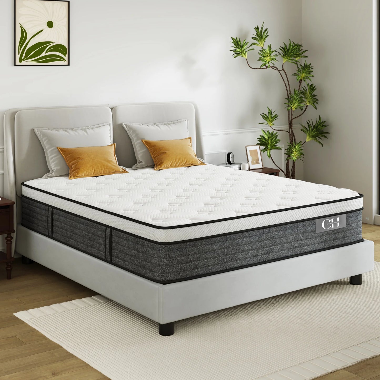 Arctus 10" Queen Hybrid Mattress in a Box,Medium Firm,Individual Pocketed Coils, Pressure Relief
