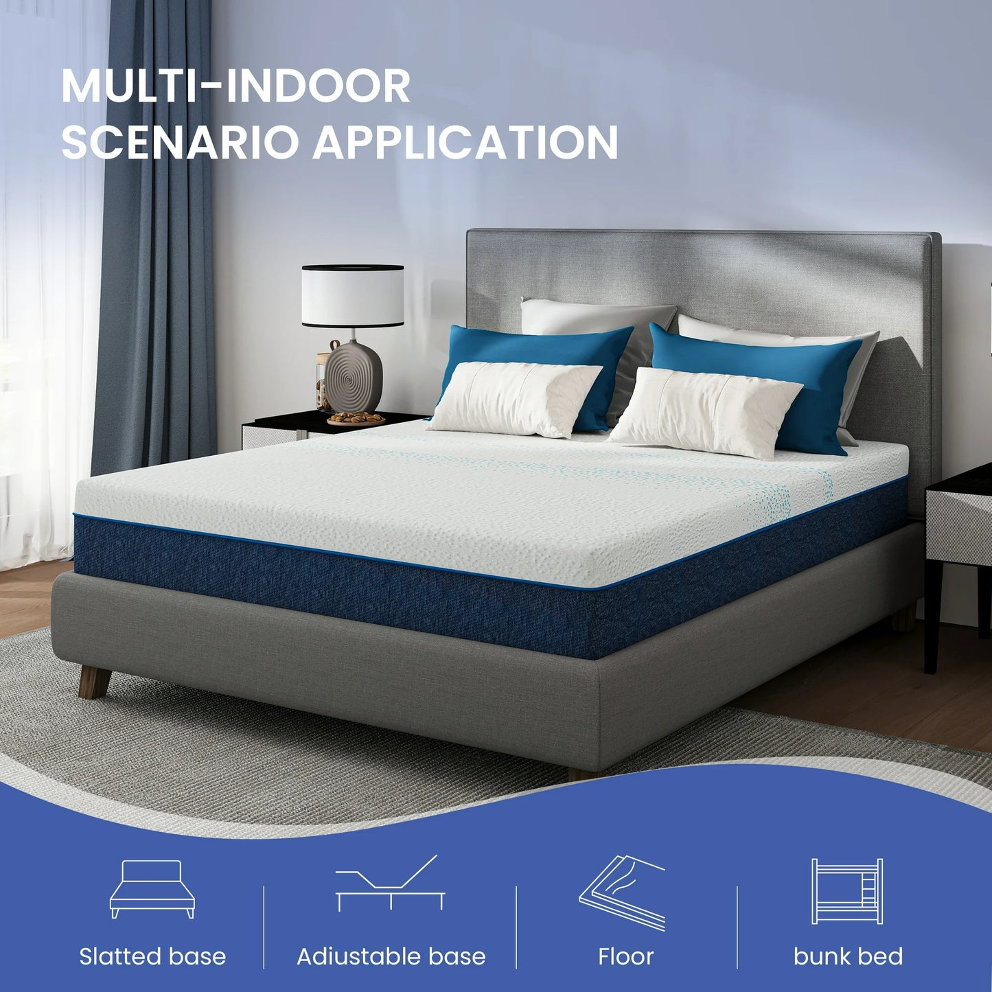 Subfun 6 inch Full Memory Foam Mattress, Bamboo Charcoal Cooling, CertiPUR-US Certified, Bed-in-a-Box