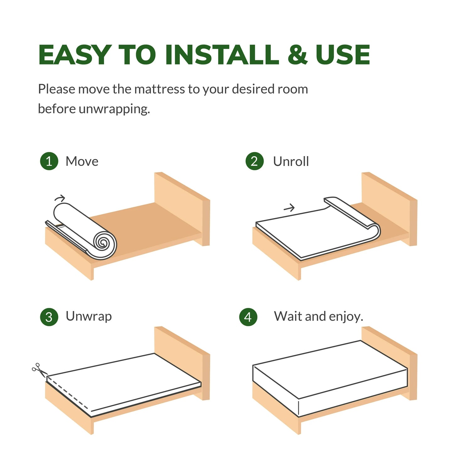 MLILY Elysian 12 inch Hybrid Mattress, Queen Size Memory Foam Mattress, Pocket Spring