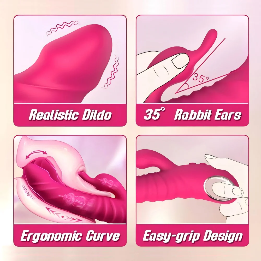 Thrusting Dildo Vibrator Adult Toys for Women Sex Toys - 3 in 1 Wiggling G Spot Vibrators with 3 Thrusting & 10 Vibrating Modes