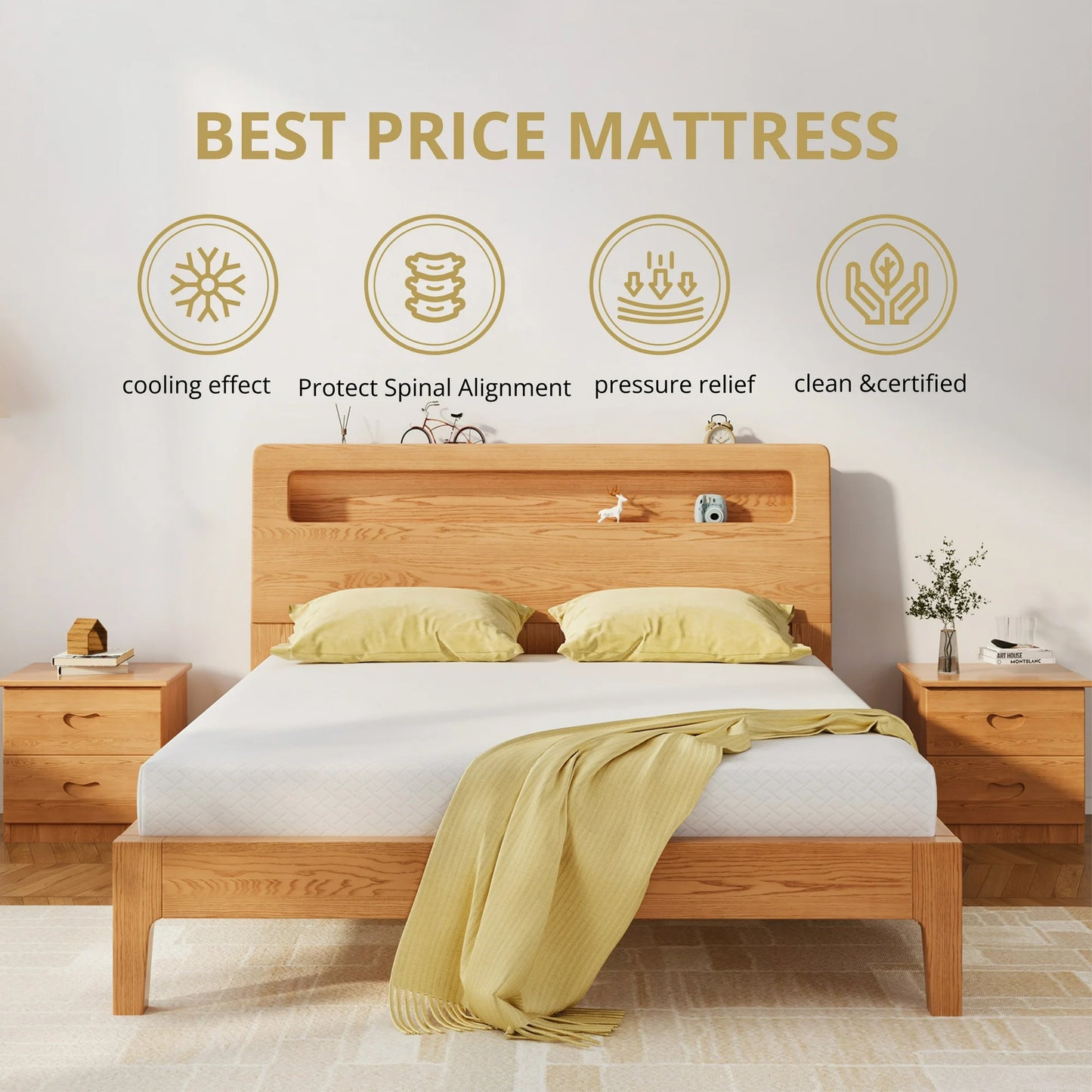 Arctus Full Mattress, 8 inch Gel Memory Foam Mattress in a Box, Medium Firm Pressure Relief