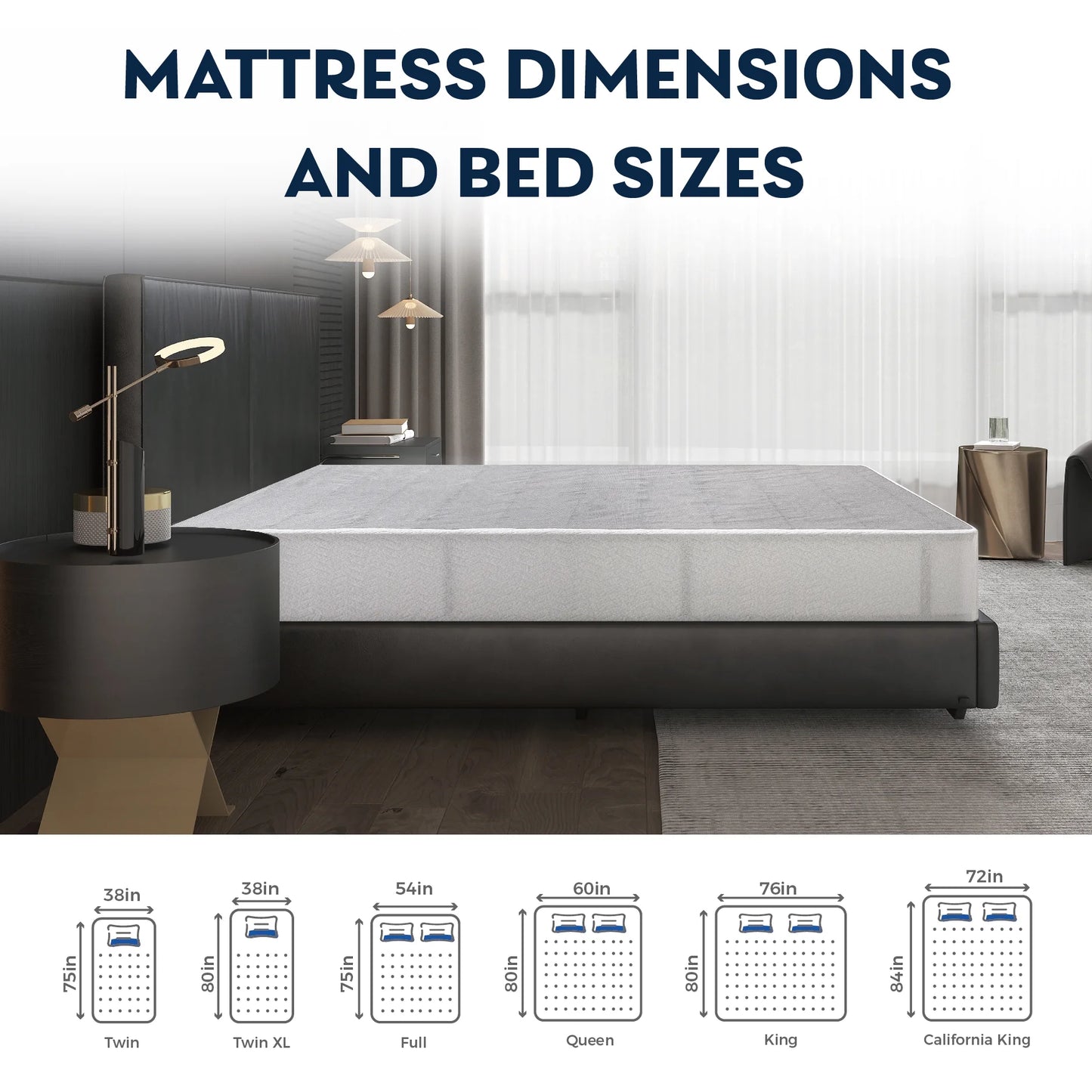 EGOHOME 7.5 inch Twin Size Metal Box Spring, Easy Assembly Mattress Foundation