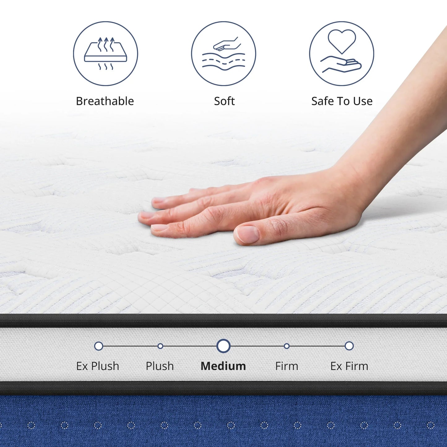 Arctus Queen Mattress, 14 Inch Hybrid Mattress for Pressure Relief, Individual Pocket Spring Mattress with Motion Isolation