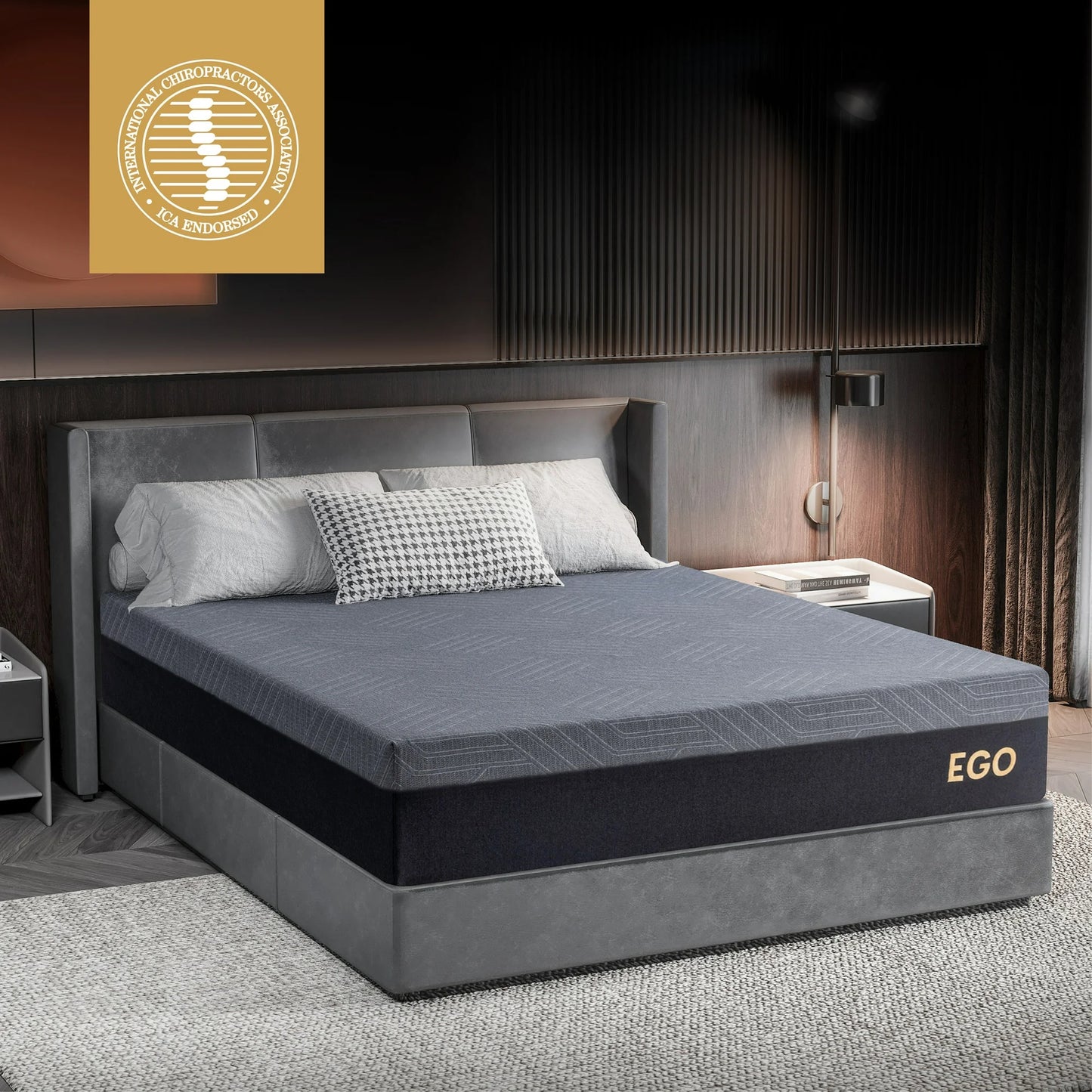 MLILY Ego Black 12 inch Gel Memory Foam Mattress, Twin Mattress in a Box, Medium