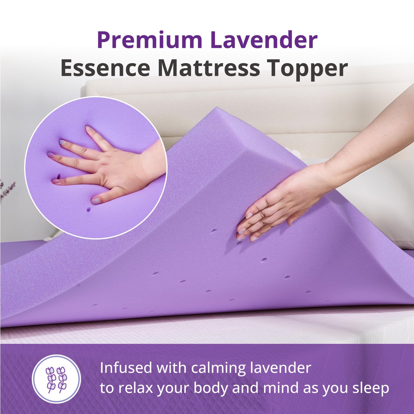 EGOHOME 4 inch Twin Mattress Topper, Memory Foam Pad with Lavender Gel