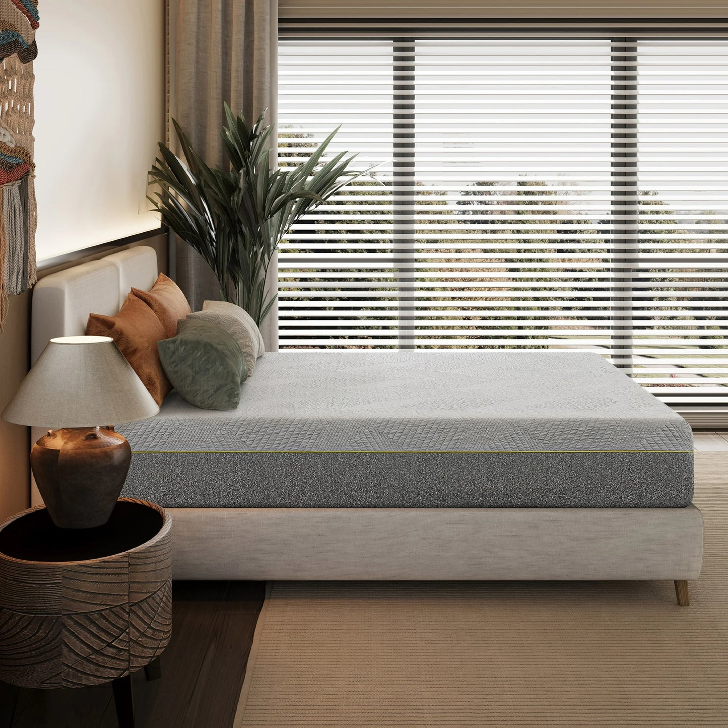 MLILY Ego Gray 14 inch Twin XL Size Mattress, Gel Memory Foam Mattress in a Box, Medium