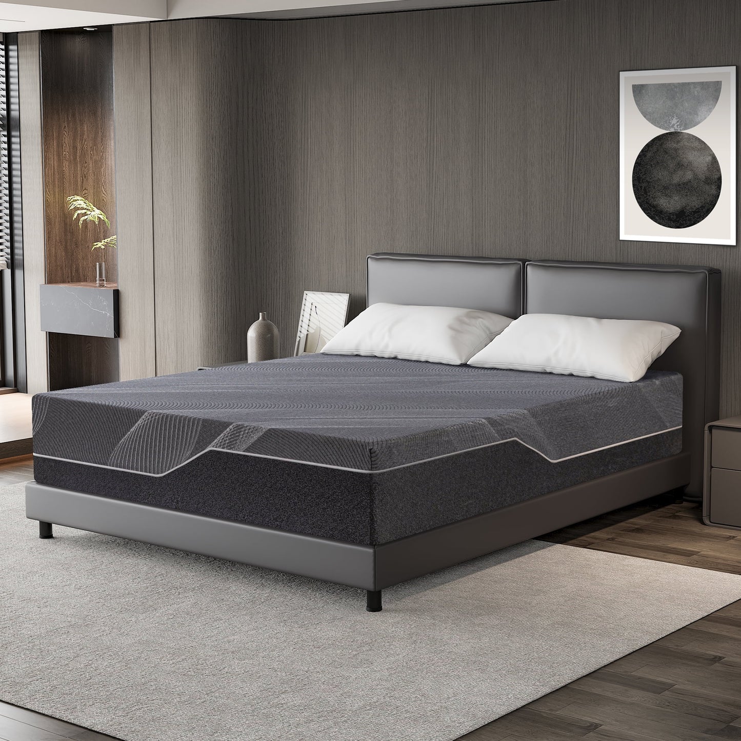 EGOHOME Ego Snoova 14 inch Queen Size Mattress, Cooling Gel Memory Foam Mattress in a Box, Medium