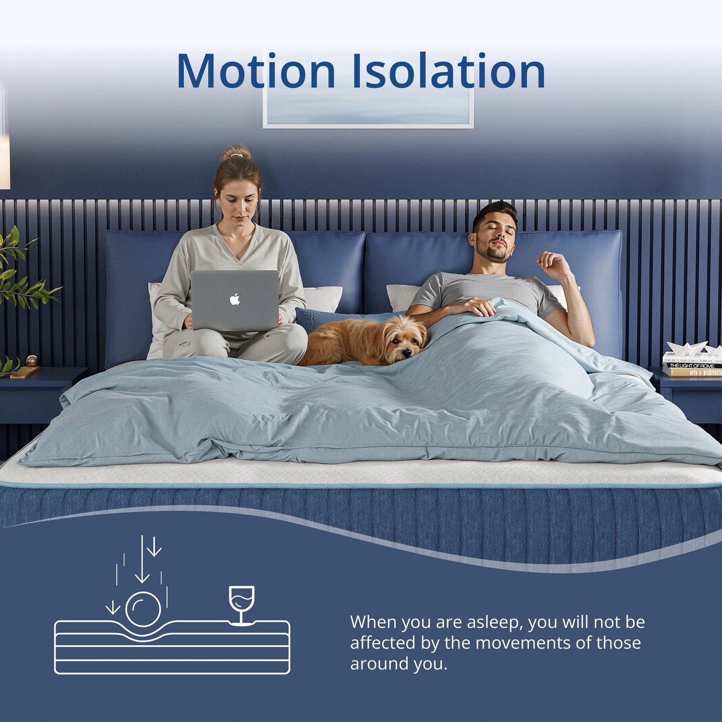 EGOHOME Full 10 inch Hybrid Mattress with Individually Wrapped Pocket Coils, Medium, Pressure Relief, Mattress in a Box