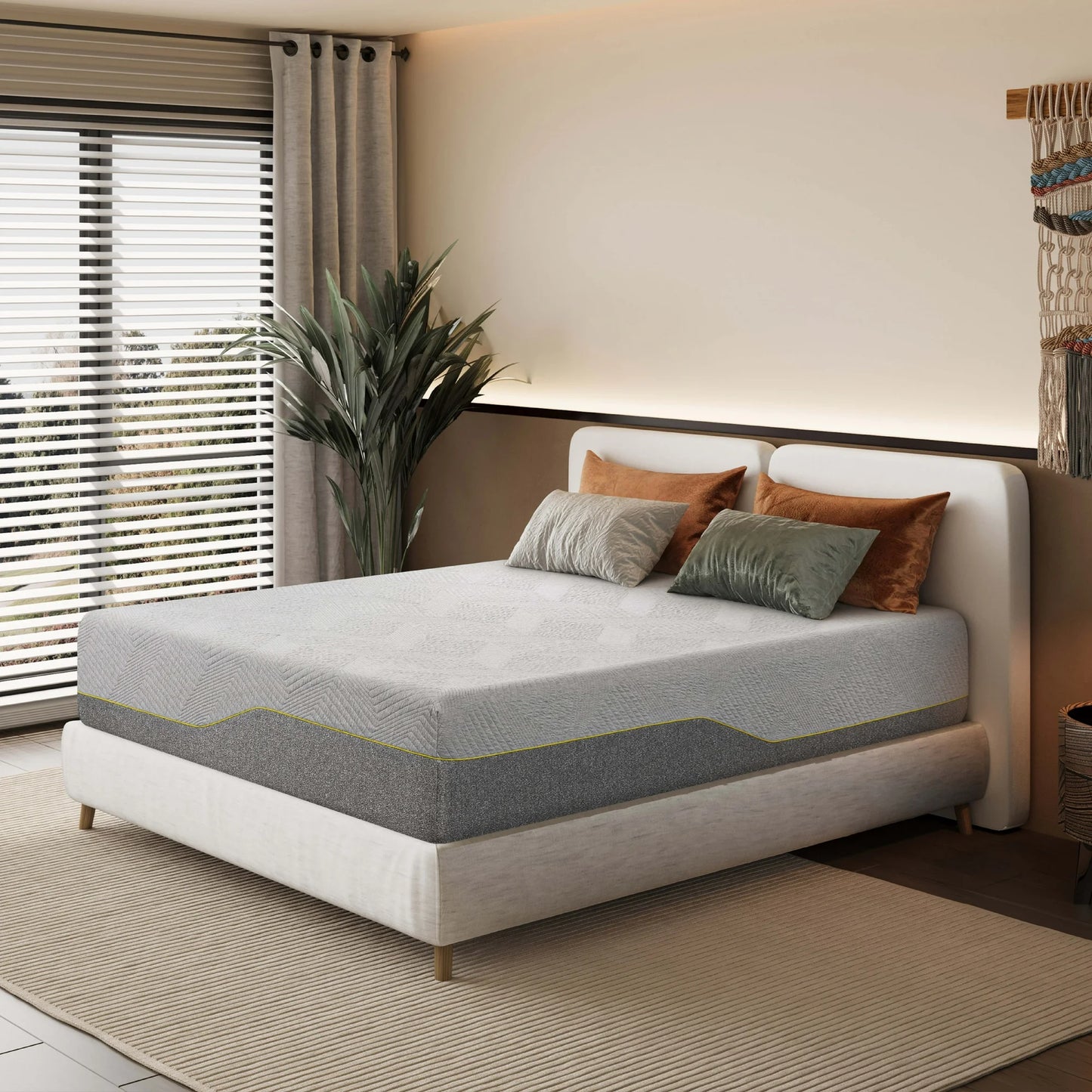 MLILY Ego Gray 14 inch Queen Mattress in a Box, Gel Memory Foam Mattress Queen, Beds in a Box, Medium